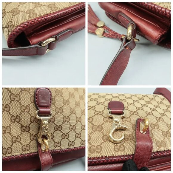 100% Authentic GUCCI Brown Cloth Shoulder Bag - Picture 5 of 11